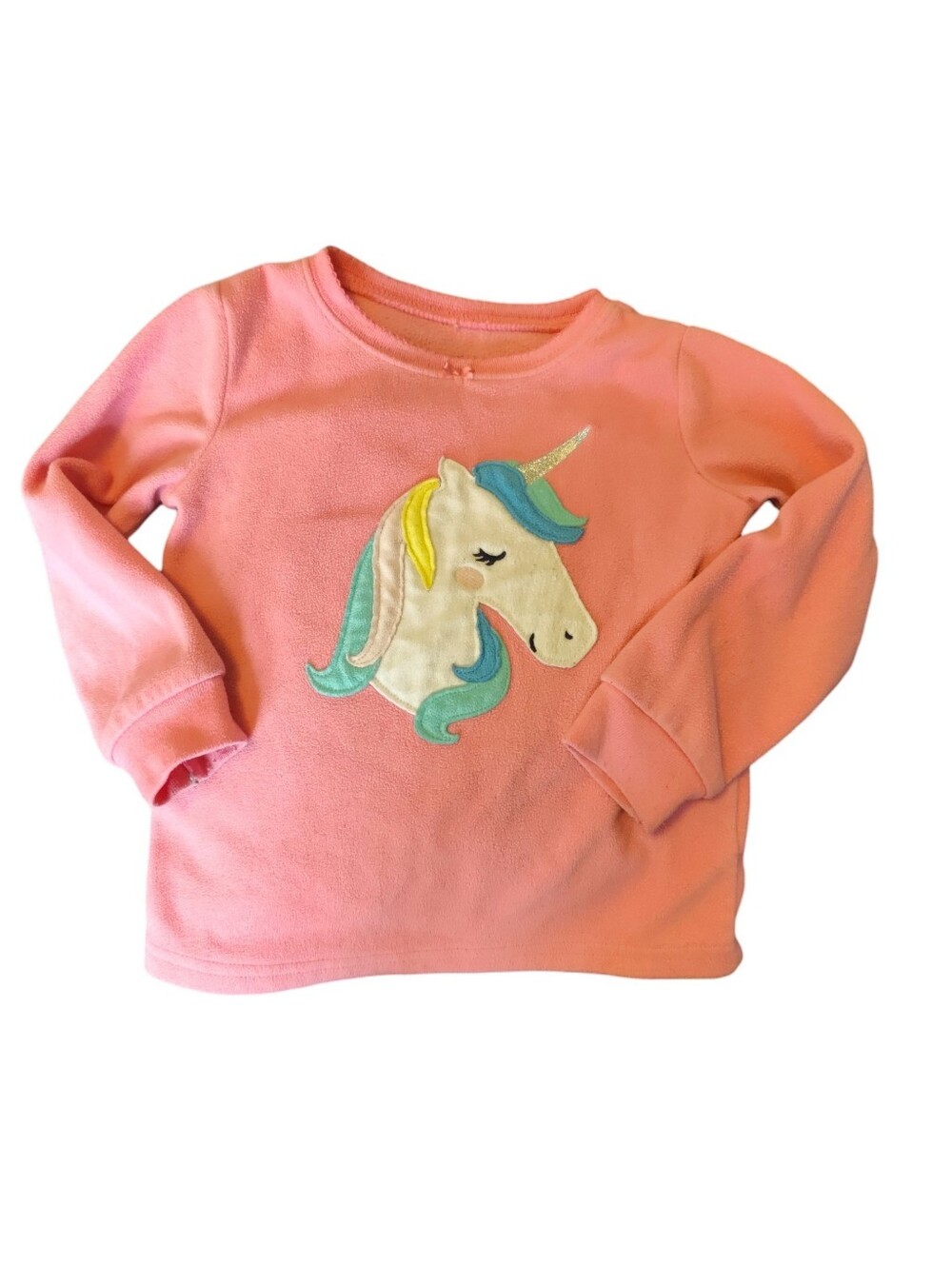 ✅4/25$✅ Carter's Girls Pink Unicorn Appliqué Pullover Top E4